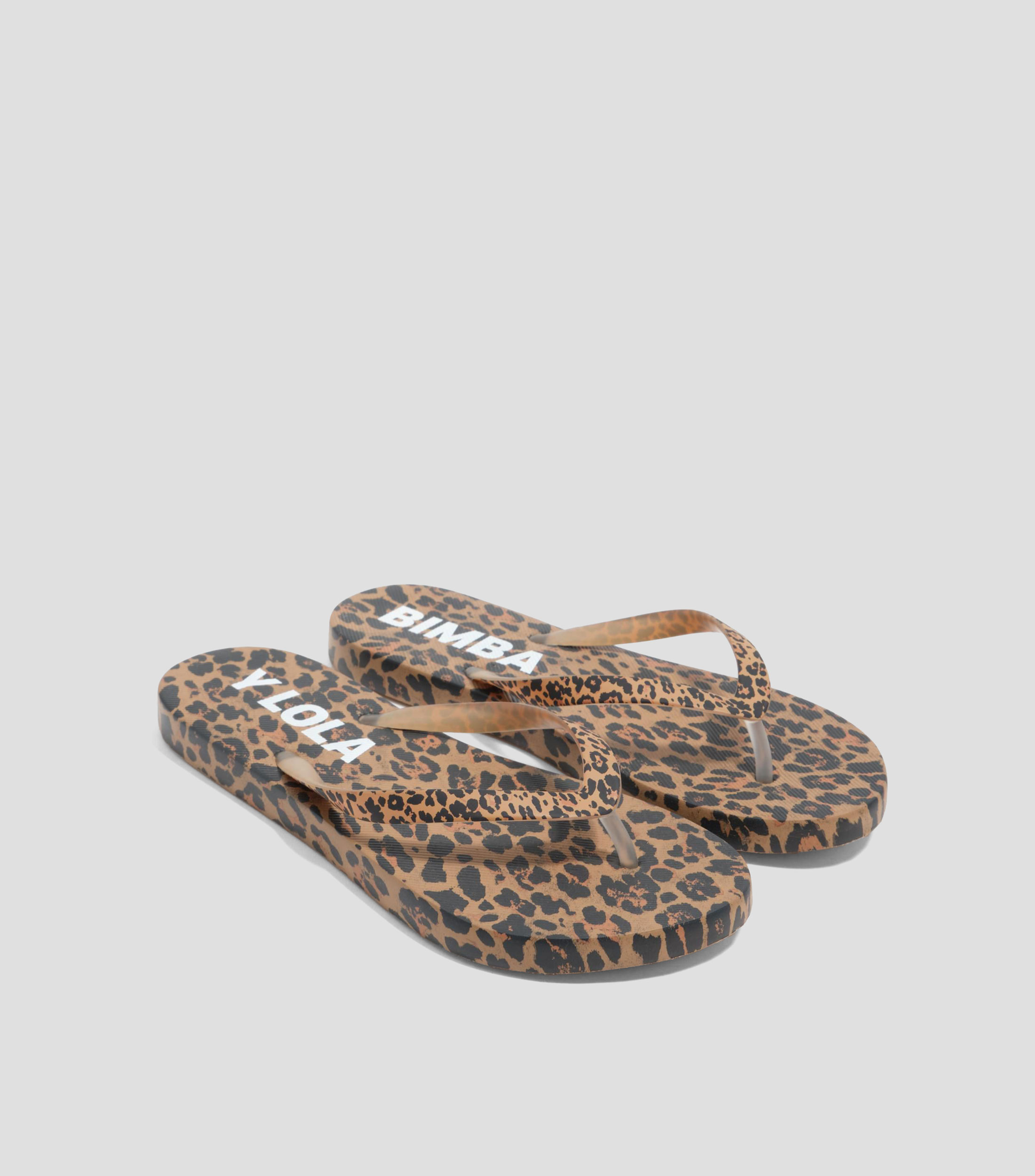 Sandalias flip flop Leopard natural Mujer